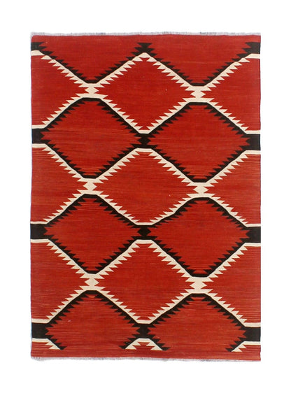 Tappeto Kilim moderno in lana multicolore 178x123cm