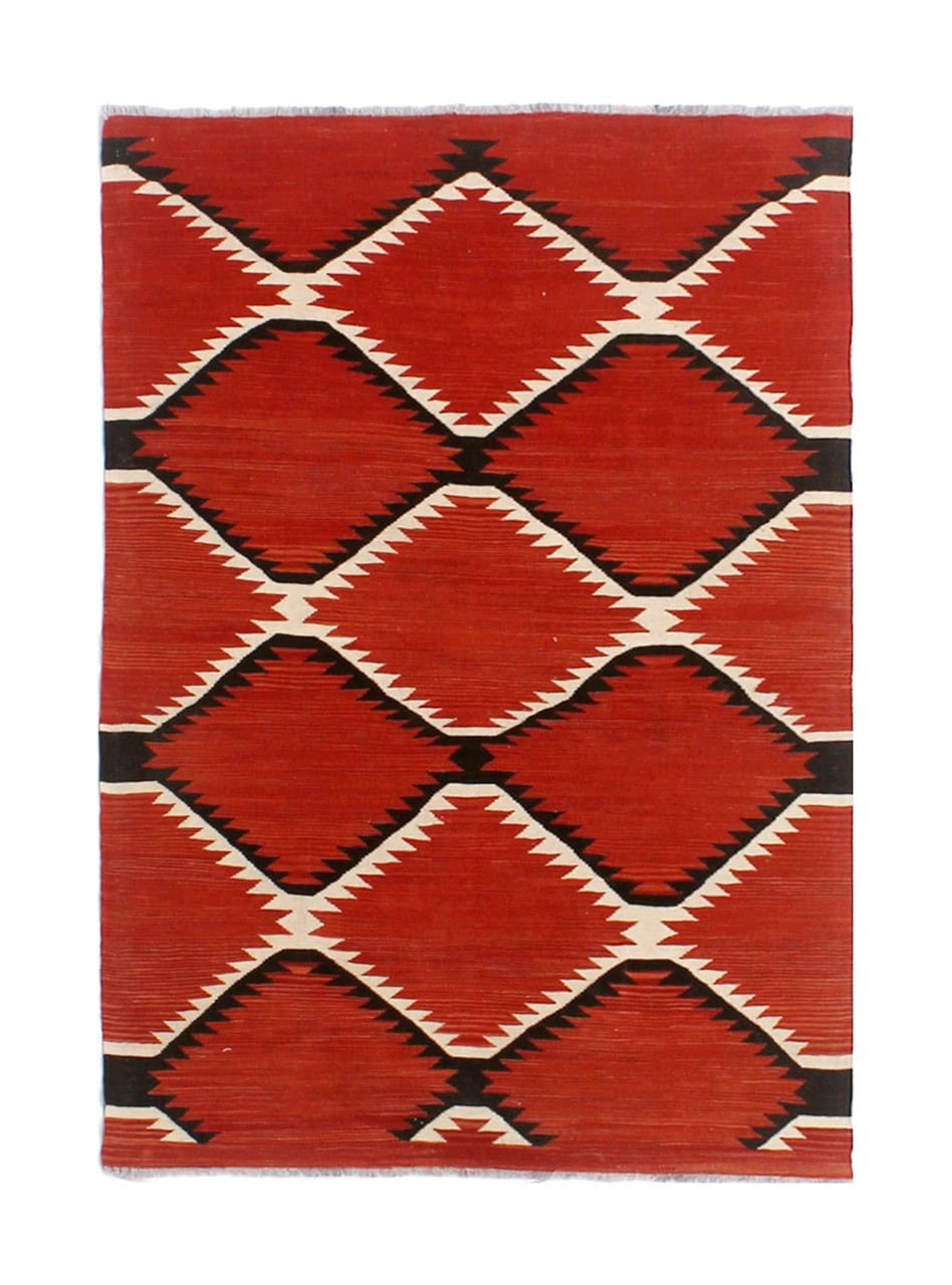 Tappeto Kilim moderno in lana multicolore 178x123cm