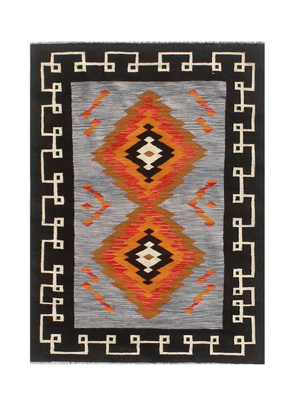Modern wool Kilim carpet multi 200x150cm