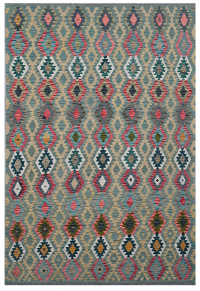 Tappeto Kilim Kaudani Afghan fatto a mano multicolore 295x210cm - CarpetLiving