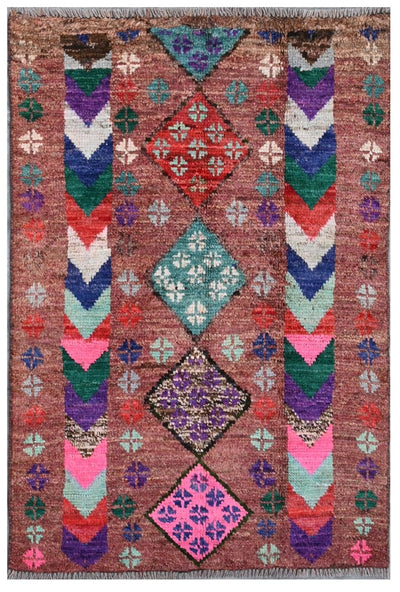 Taimany - Multicolor Tribal Wool Rug - Hand-Knotted 114x74cm