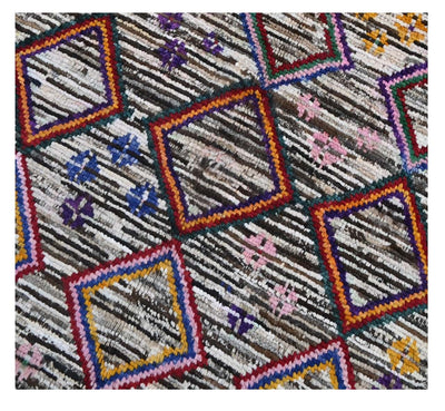 Taimany - Tappeto Tribale in Lana Multicolore - Fatto a Mano 114x74cm