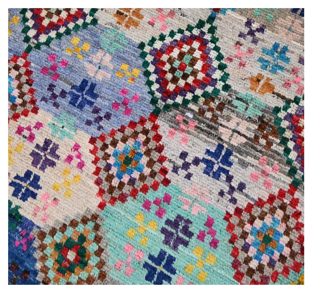 Taimany - Multicolor Tribal Wool Rug - Hand-Knotted 120x79cm