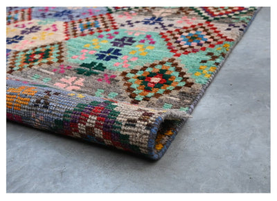 Taimany - Tappeto Tribale in Lana Multicolore - Fatto a Mano 120x79cm - CarpetLiving