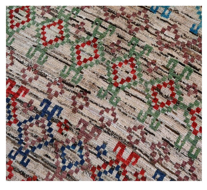 Taimany - Multicolor Tribal Wool Rug - Hand-Knotted 145x95cm