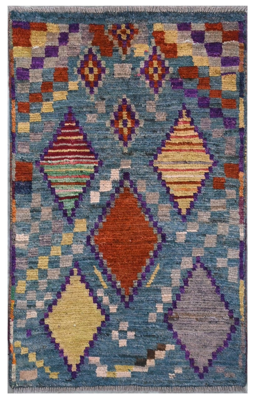 Taimany - Multicolor Tribal Wool Rug - Hand-Knotted 116x71cm