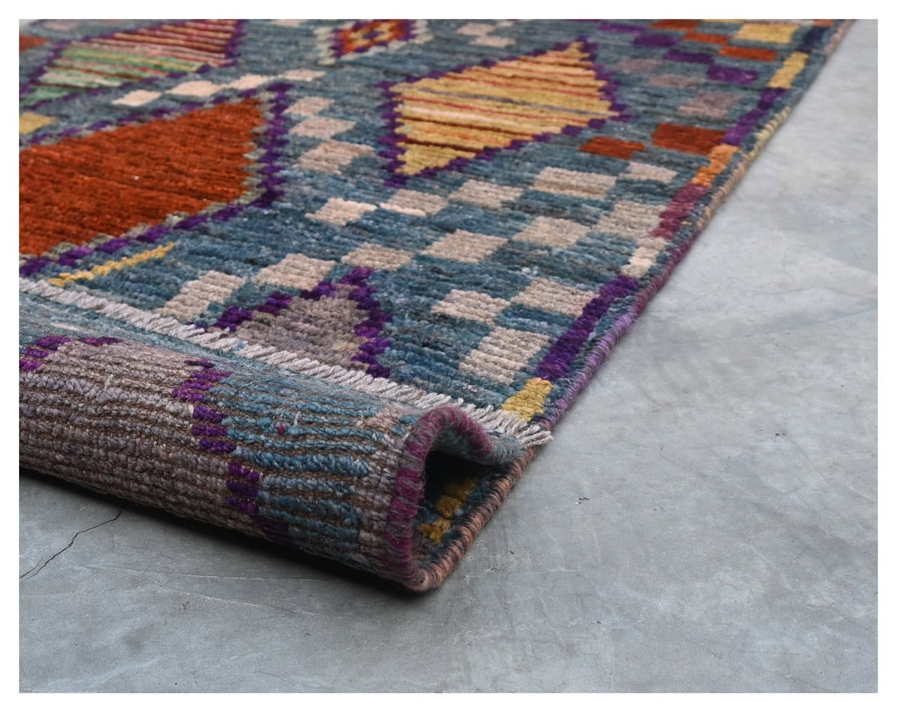 Taimany - Multicolor Tribal Wool Rug - Hand-Knotted 116x71cm