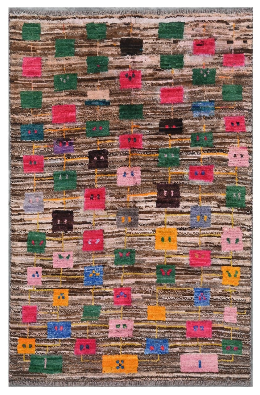 Taimany - Multicolor Tribal Wool Rug - Hand-Knotted 141x89cm