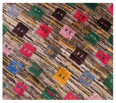 Taimany - Tappeto Tribale in Lana Multicolore - Fatto a Mano 141x89cm