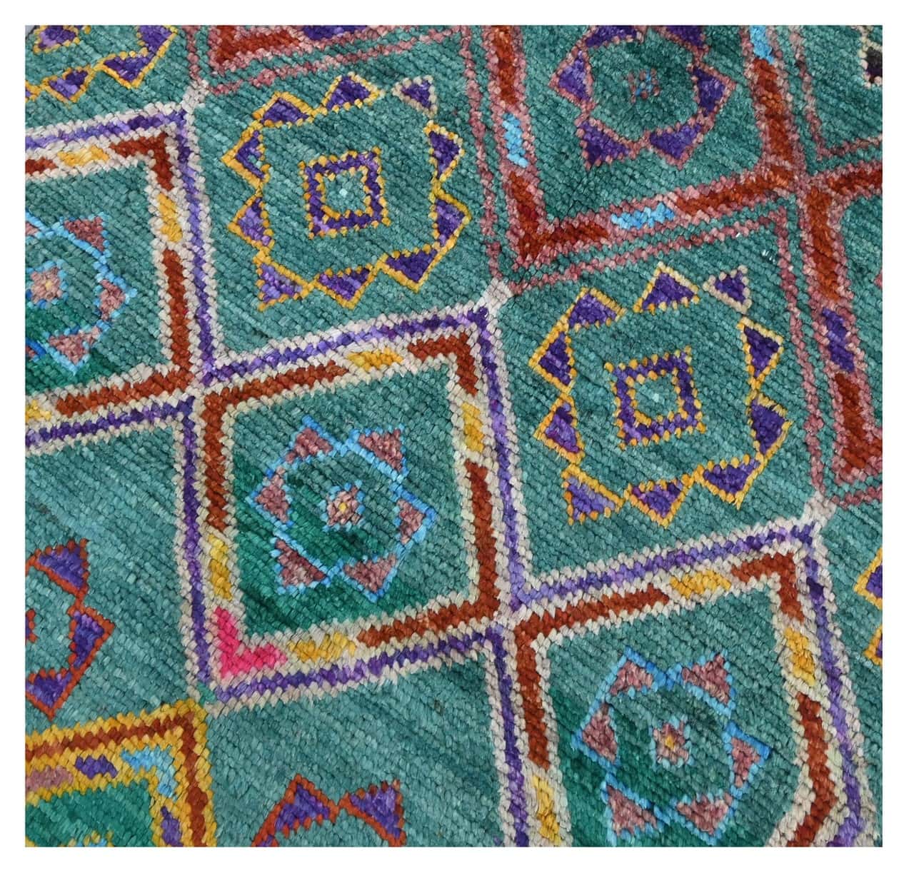 Taimany - Multicolor Tribal Wool Rug - Hand-Knotted 198x78cm