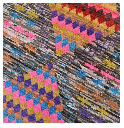 Taimany - Tappeto Tribale in Lana Multicolore - Fatto a Mano 135x93cm