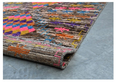 Taimany - Tappeto Tribale in Lana Multicolore - Fatto a Mano 135x93cm