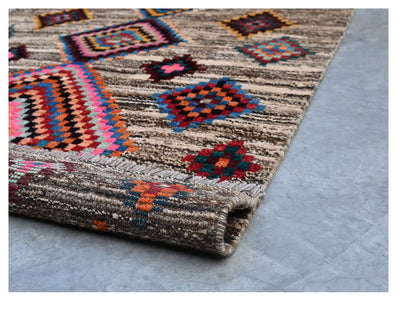 Taimany - Tappeto Tribale in Lana Multicolore - Fatto a Mano 136x86cm