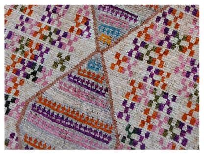 Taimany - Multicolor Tribal Wool Rug - Hand-Knotted 118x80cm