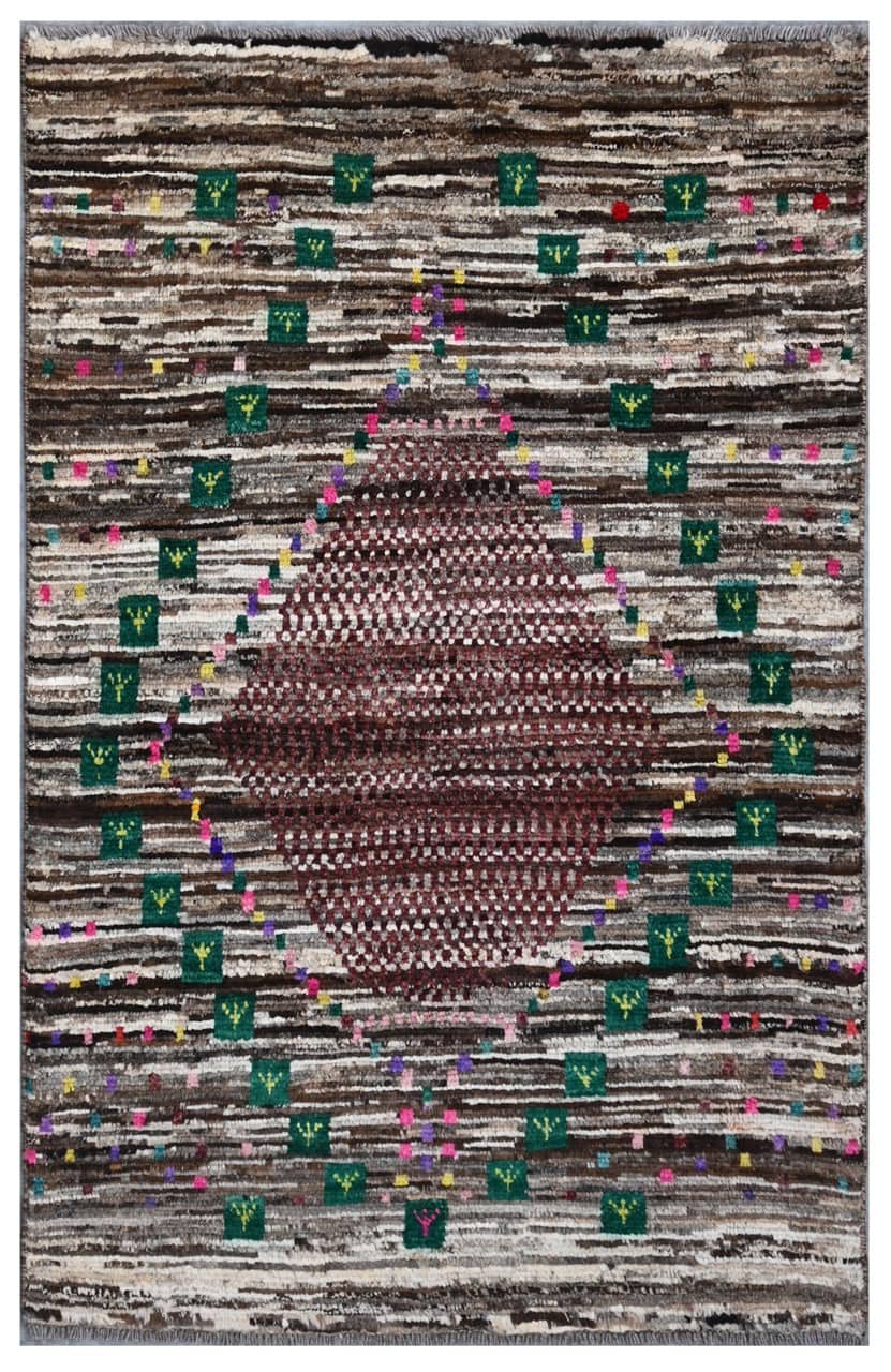Taimany - Multicolor Tribal Wool Rug - Hand-Knotted 145x93cm