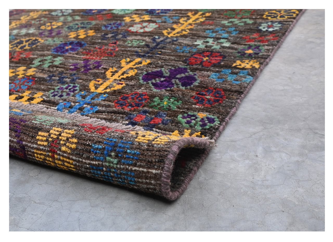 Taimany - Multicolor Tribal Wool Rug - Hand-Knotted 140x96cm