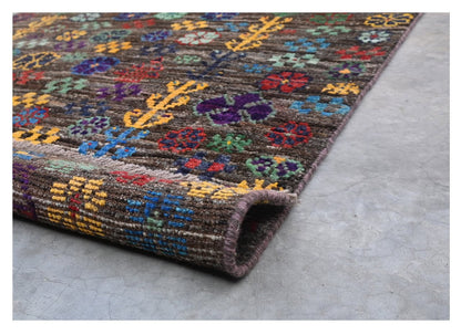 Taimany - Multicolor Tribal Wool Rug - Hand-Knotted 140x96cm