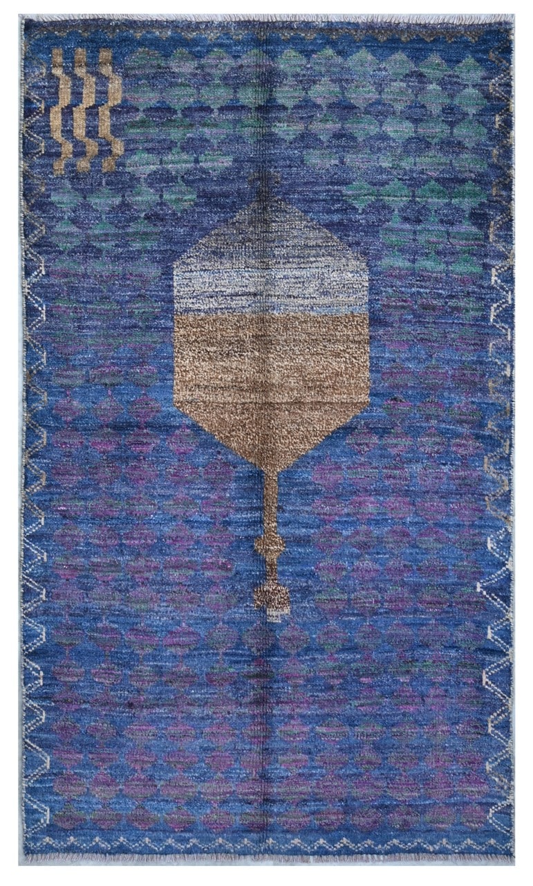 Taimany - Multicolor Tribal Wool Rug - Hand-Knotted 181x103cm
