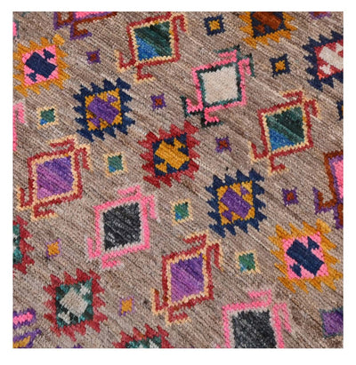 Taimany - Tappeto Tribale in Lana Multicolore - Fatto a Mano 125x78cm - CarpetLiving