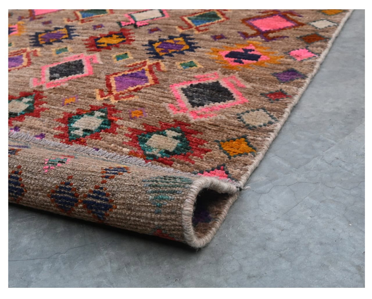Taimany - Multicolor Tribal Wool Rug - Hand-Knotted 125x78cm