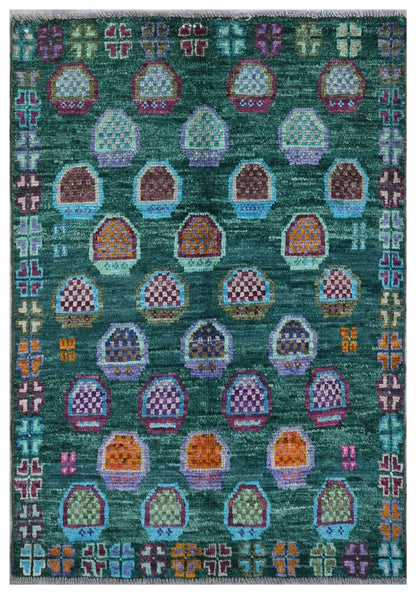 Taimany - Multicolor Tribal Wool Rug - Hand-Knotted 130x89cm