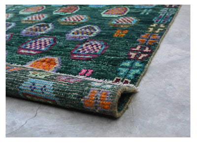 Taimany - Tappeto Tribale in Lana Multicolore - Fatto a Mano 130x89cm
