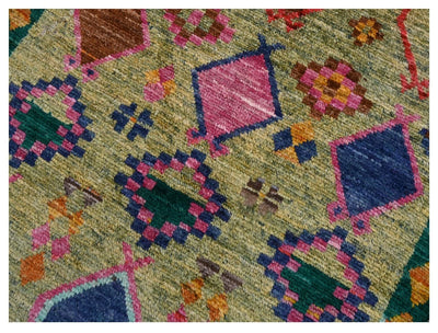 Taimany - Tappeto Tribale in Lana Multicolore - Fatto a Mano 136x98cm