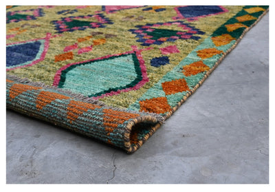 Taimany - Tappeto Tribale in Lana Multicolore - Fatto a Mano 136x98cm