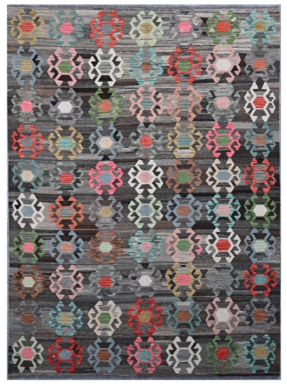 Taimany - Multicolor Tribal Wool Rug - Hand-Knotted 288x202cm