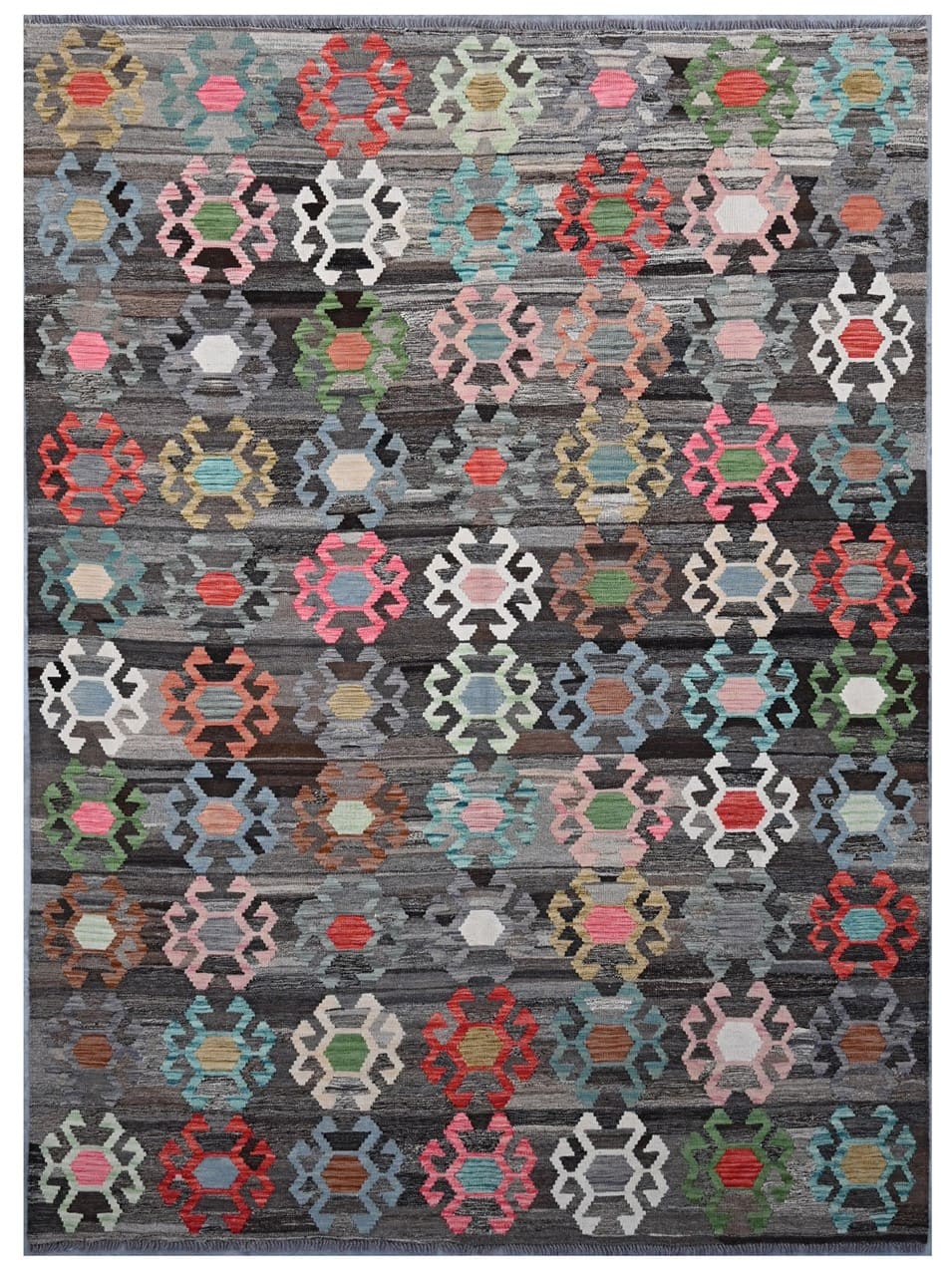 Taimany - Multicolor Tribal Wool Rug - Hand-Knotted 288x202cm