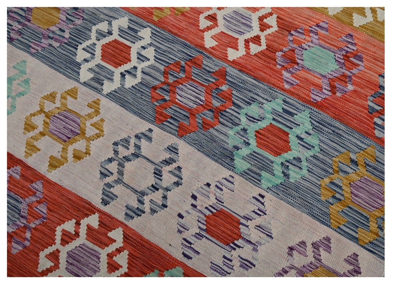 Taimany - Multicolor Tribal Wool Rug - Hand-Knotted 197x152cm