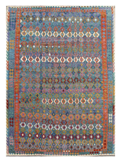 Handmade Afghan Kilim Wool Rug 594_413 cm