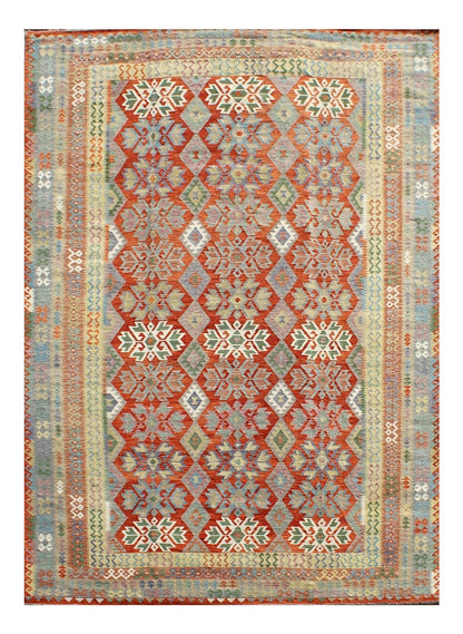 Handmade Afghan Kilim Wool Rug 594_413 cm