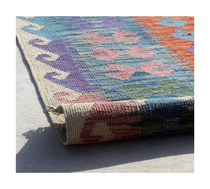 Handmade Afghan Kilim Wool Rug 594_413 cm