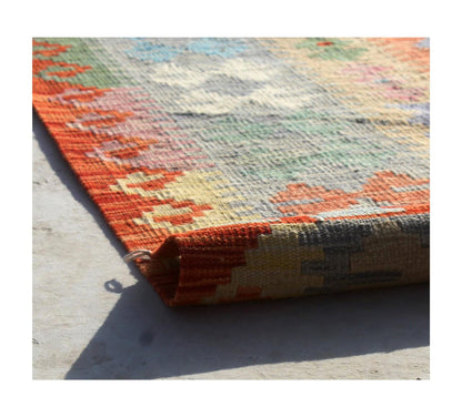 Handmade Afghan Kilim Wool Rug 594_413 cm