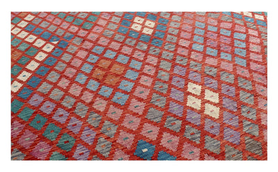 Tappeto Kilim Afghano in lana, fatto a mano 584x401 cm