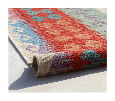 Tappeto Kilim Afghano in lana, fatto a mano 584x401 cm