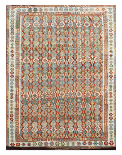 Handmade Afghan Kilim Wool Rug 614_424 cm