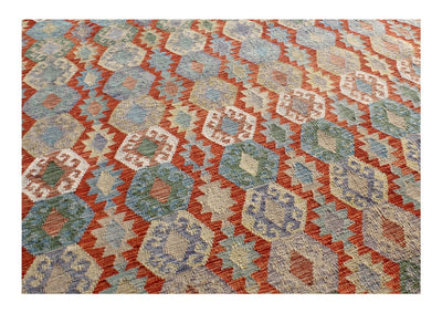 Handmade Afghan Kilim Wool Rug 614_424 cm