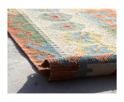 Handmade Afghan Kilim Wool Rug 614_424 cm
