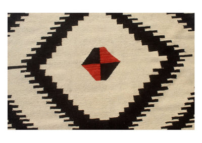 Tappeto Kilim moderno in lana multicolore 203x152cm - CarpetLiving
