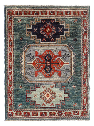 Tappeto Kazak Classico, Verde, fatto a mano, 177x122cm - CarpetLiving
