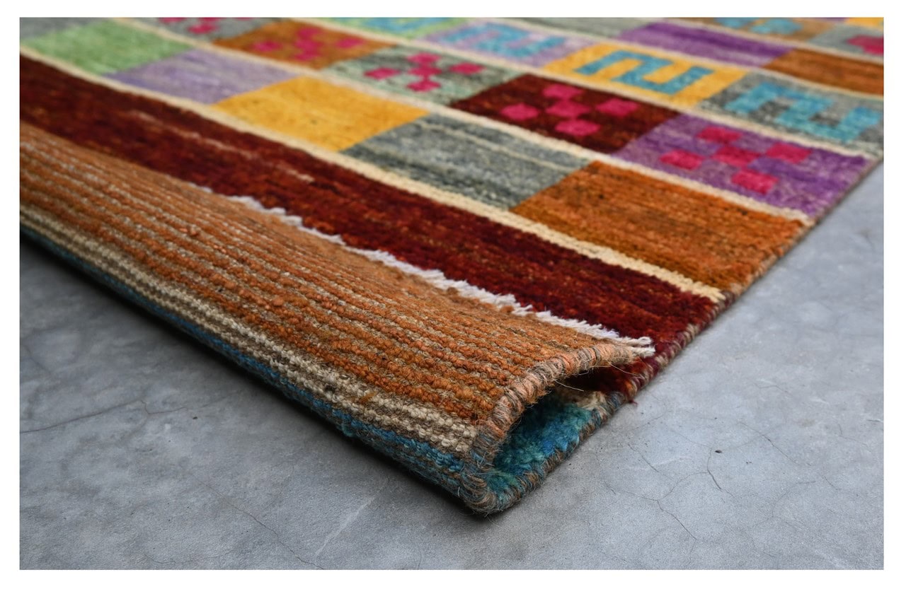 Taimany - Multicolor Tribal Wool Rug - Hand-Knotted 136x90cm