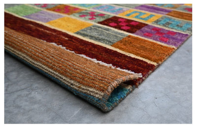 Taimany - Tappeto Tribale in Lana Multicolore - Fatto a Mano 136x90cm
