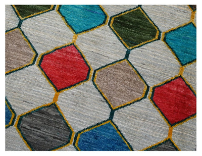 Taimany - Tappeto Tribale in Lana Multicolore - Fatto a Mano 182x114cm - CarpetLiving