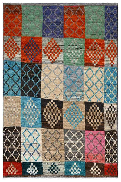 Taimany - Tappeto Tribale in Lana Multicolore - Fatto a Mano 146x94cm - CarpetLiving