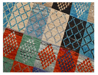 Taimany - Tappeto Tribale in Lana Multicolore - Fatto a Mano 146x94cm - CarpetLiving