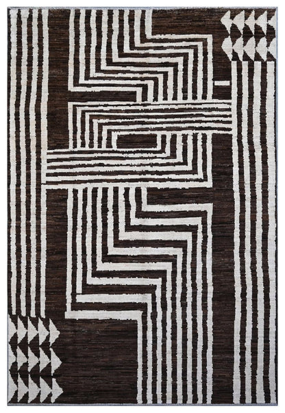 Handmade Tribal Brown Wool Rug 293_201 cm