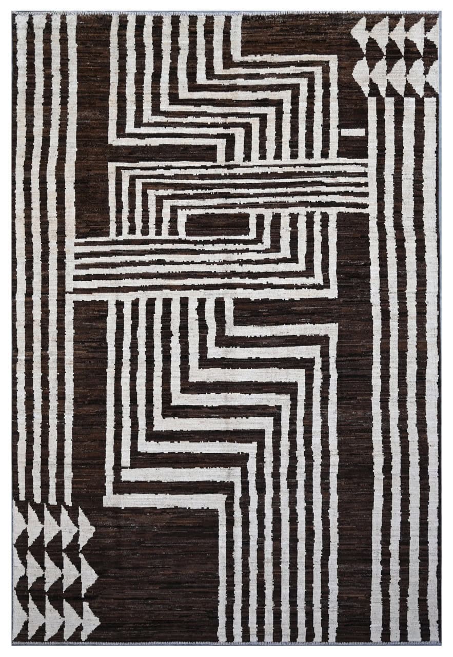 Handmade Tribal Brown Wool Rug 293_201 cm
