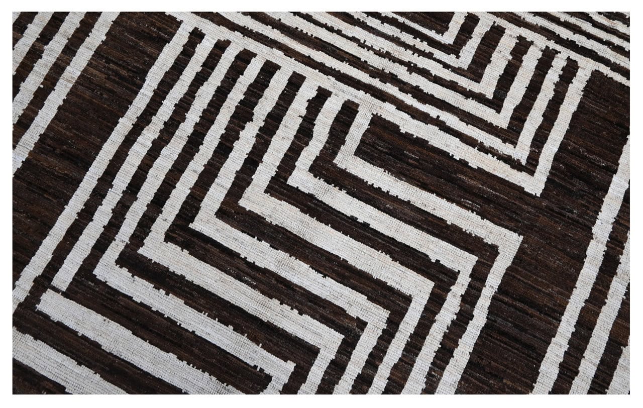 Handmade Tribal Brown Wool Rug 293_201 cm